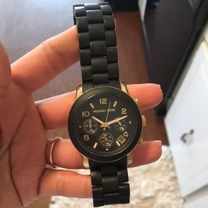 Michael Kors black and gold watch